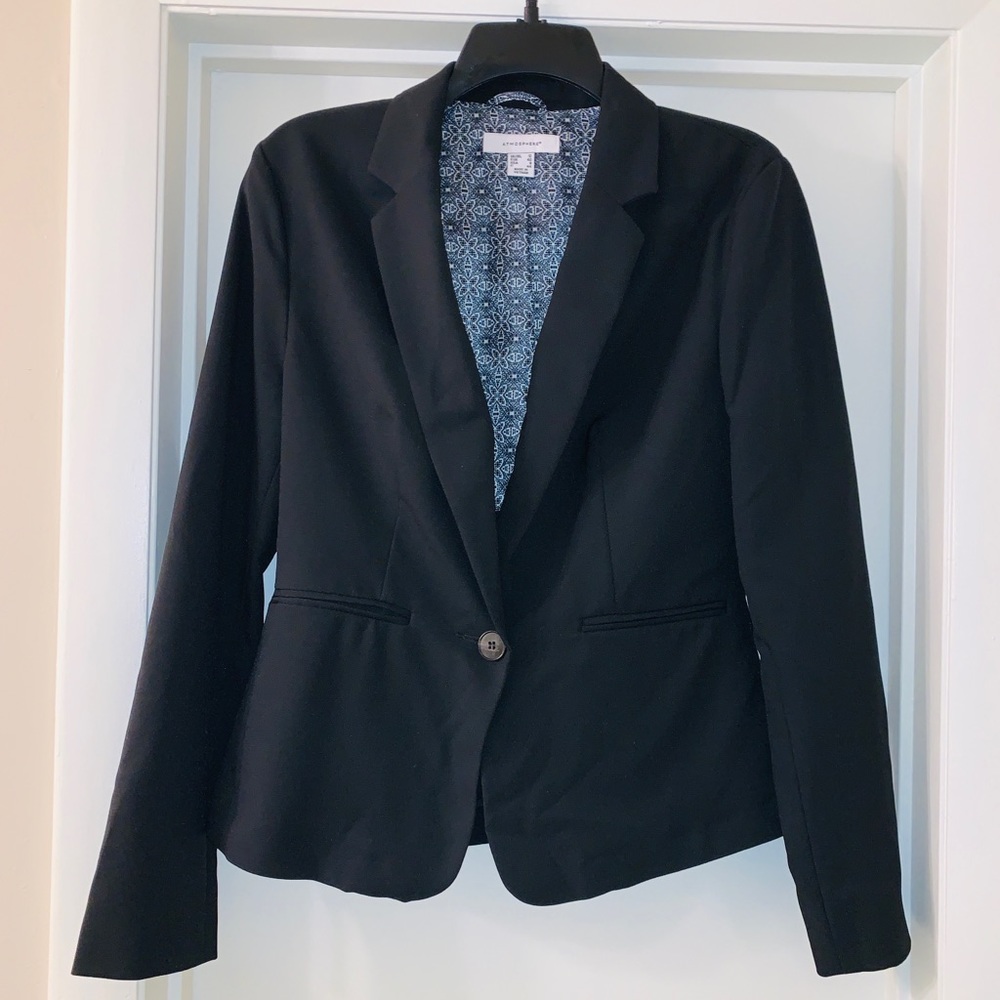Atmosphere like new black blazer. Size 8.